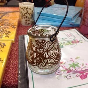 Votive Holder with Henna Design